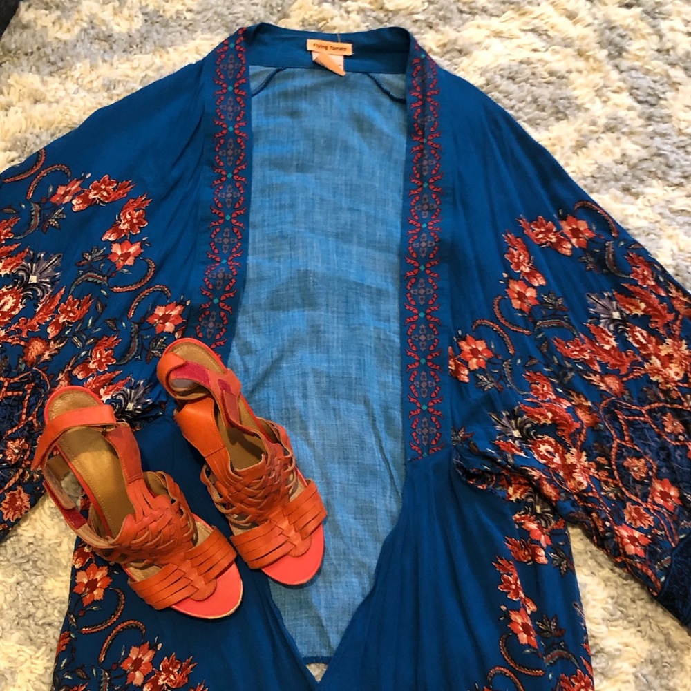 Flying Tomato Bright Boho Kimono Wrap Cardigan